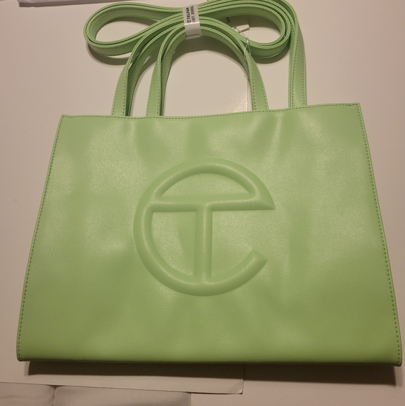 Medium Double Mint Shopping Bag- Green - Picture 15 of 16
